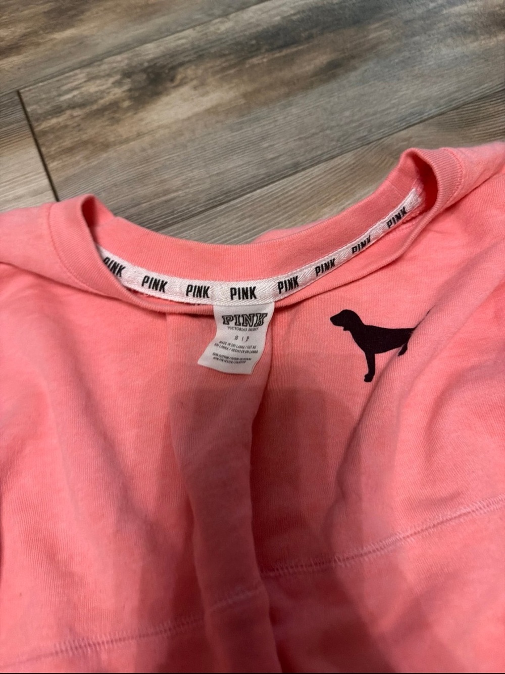 PINK Victoria's Secret ' Coral Pink Sweatshirt with Dog Logo